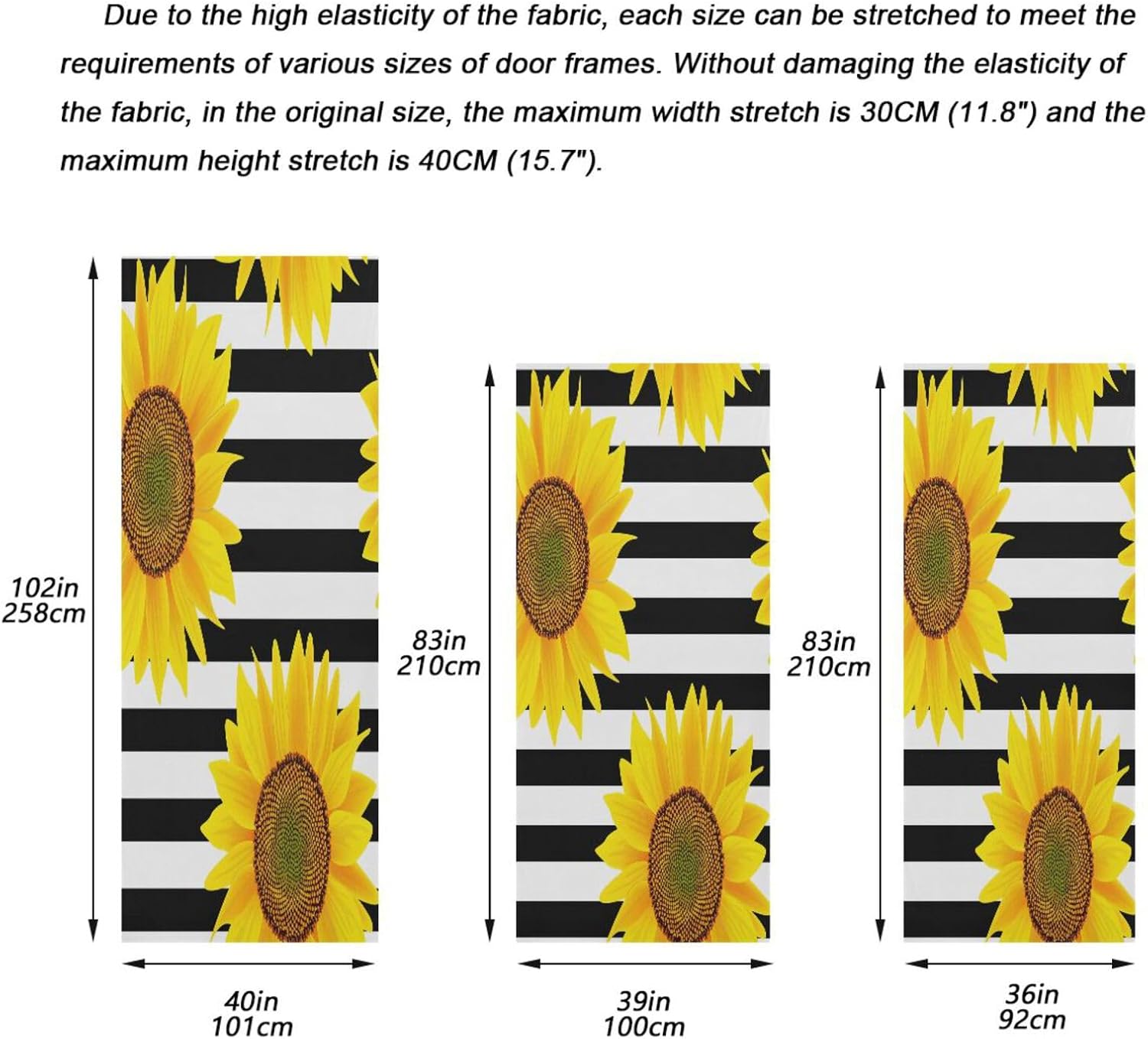 Susiyo Sunflowers Halloween Door Cover 32x79 In