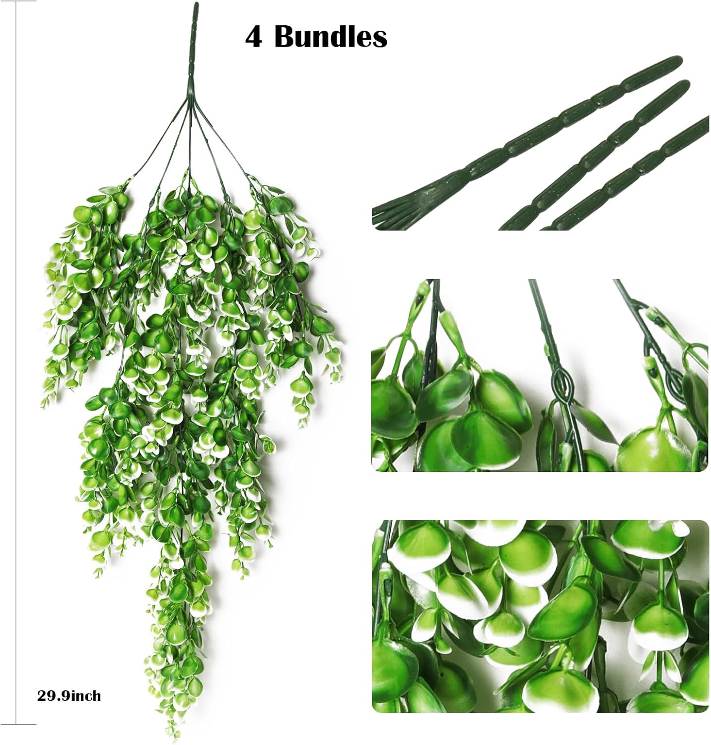 RECUTMS Artificial Shrubs 4 Pack Fake Greenery Plants