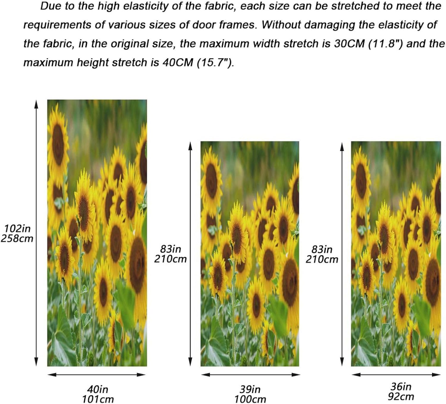 Susiyo Sunflower Halloween Door Cover 32x79 In