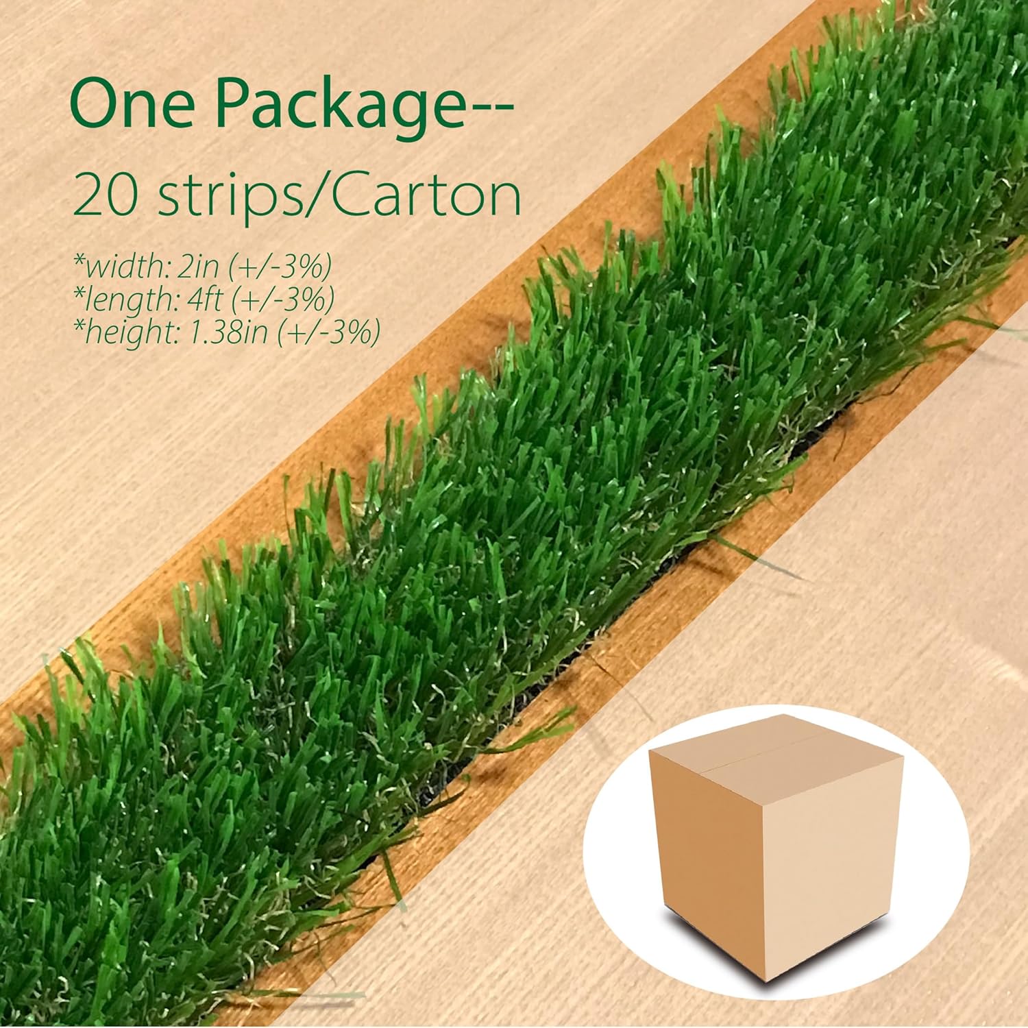 KuGuo Artificial Grass Decoration Strip 2in x 4ft