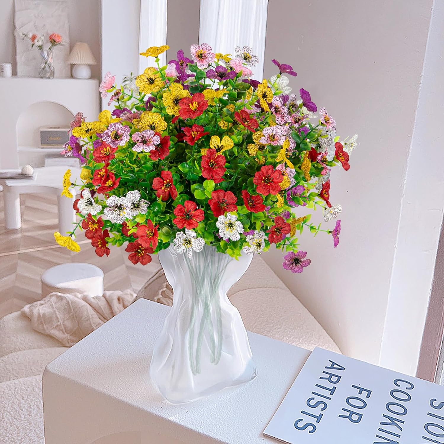 XONOR Artificial Eucalyptus Flowers for Outdoor Decor