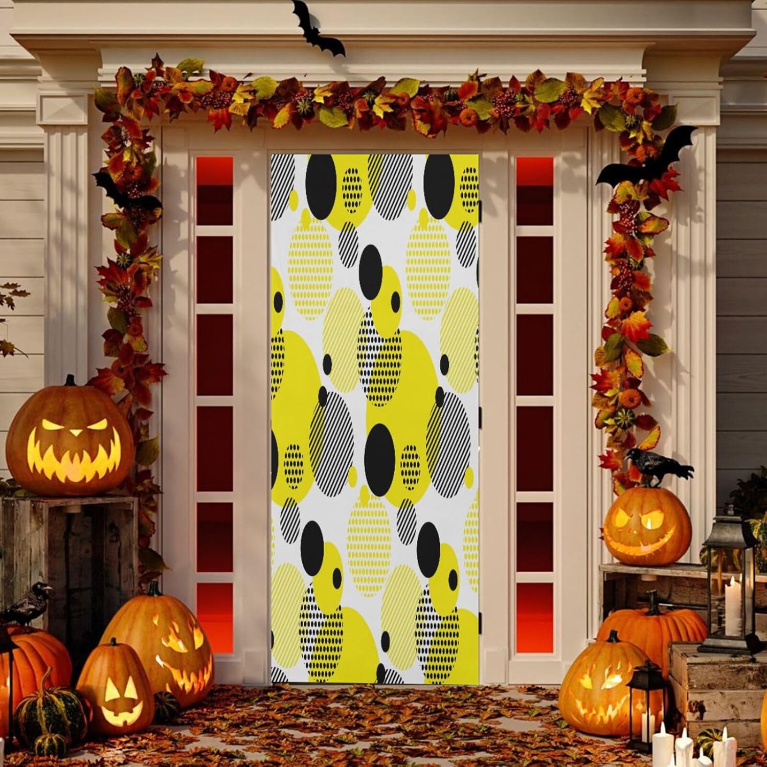 Susiyo Dots Halloween Door Cover Stretch Fabric Decor