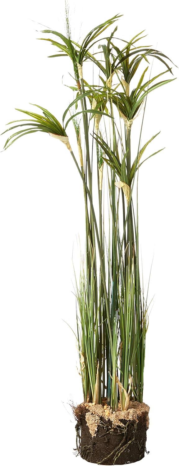 Nearly Natural Papyrus Plant with Faux Soil