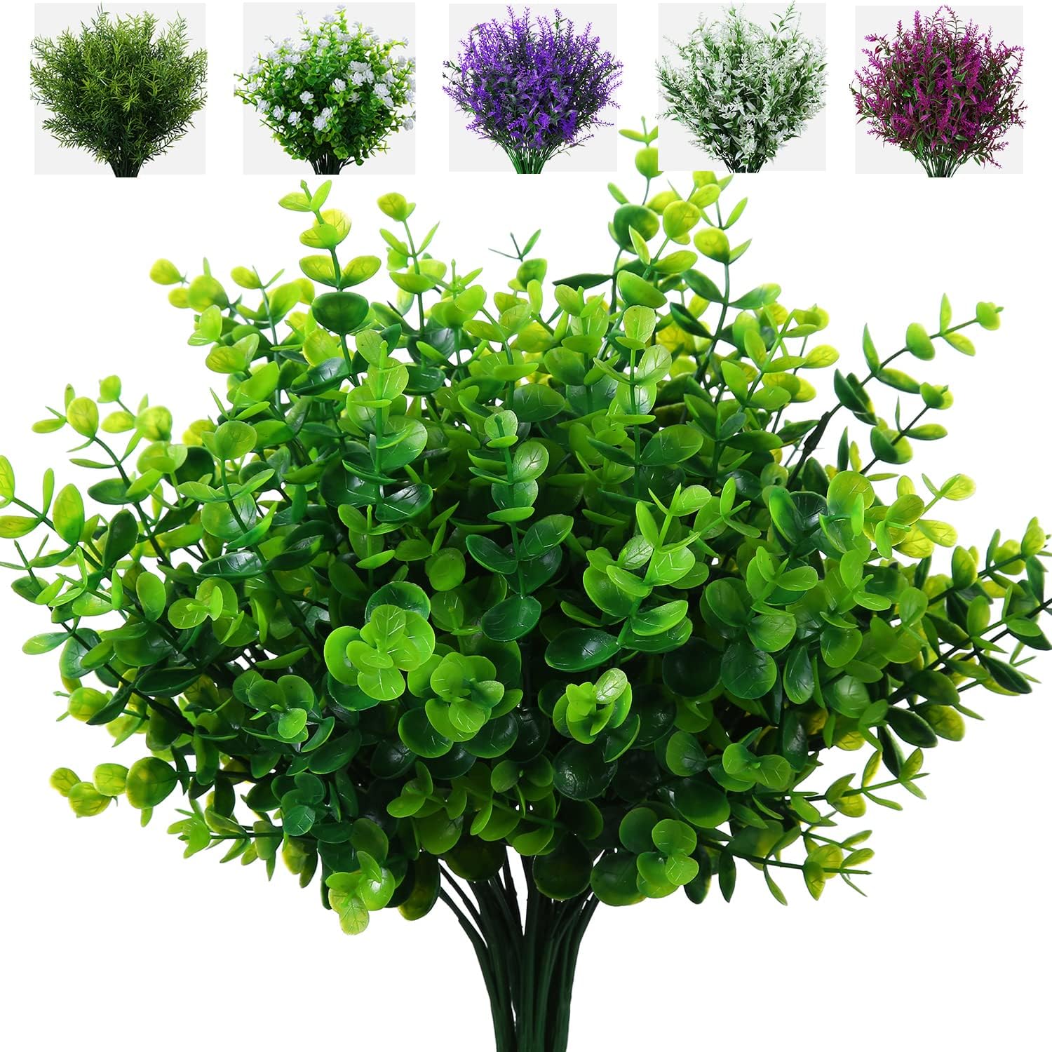 XLFAQXM Artificial Plants 8 Pack UV Resistant