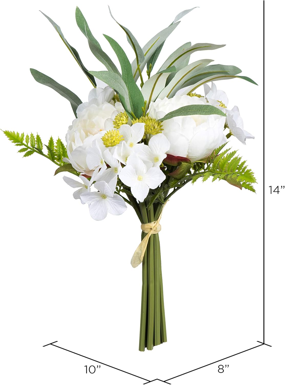 Vickerman Artificial White Peony Flowers 14 Inch 2 Pack