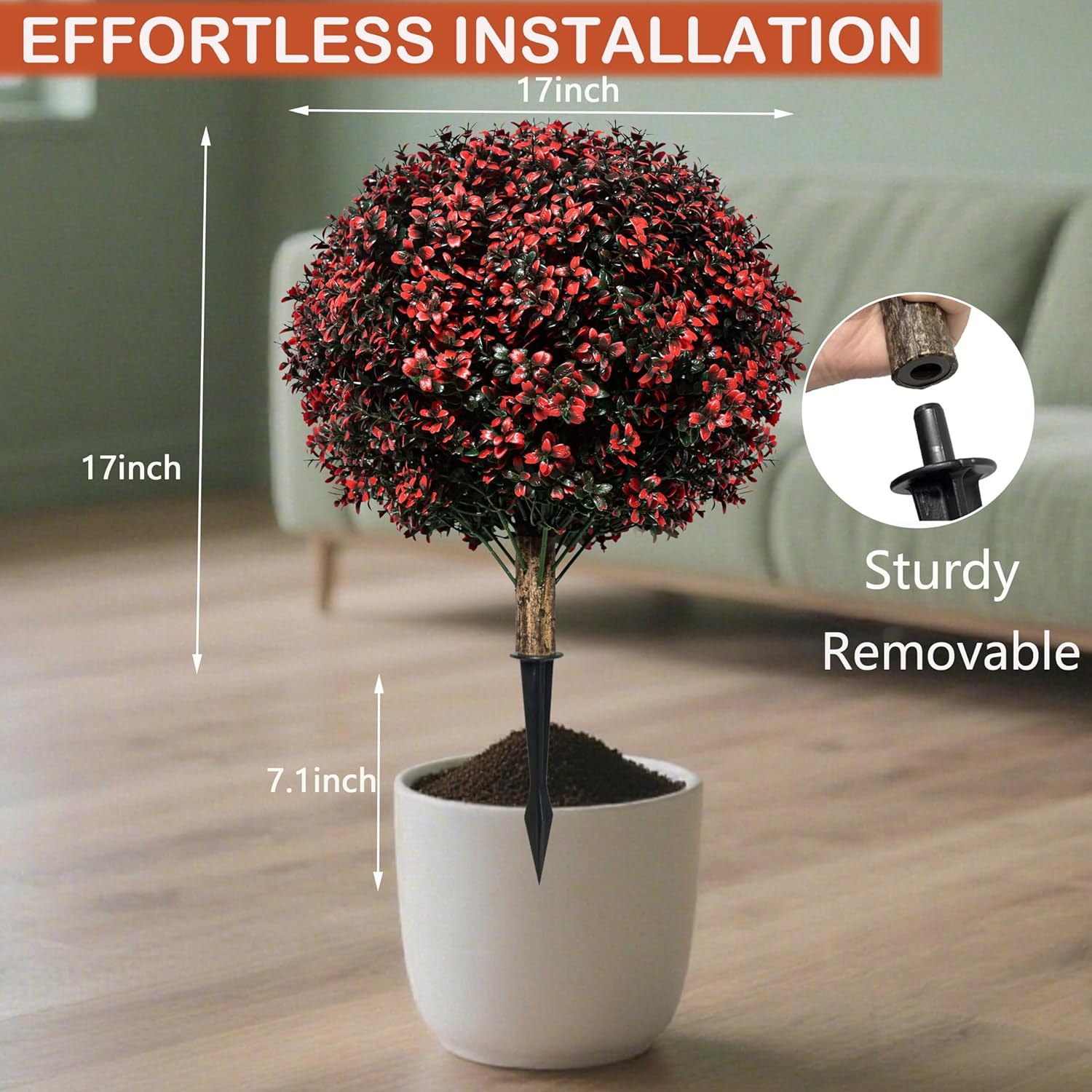 Ronyila Fall Artificial Boxwood Tree Set of 2