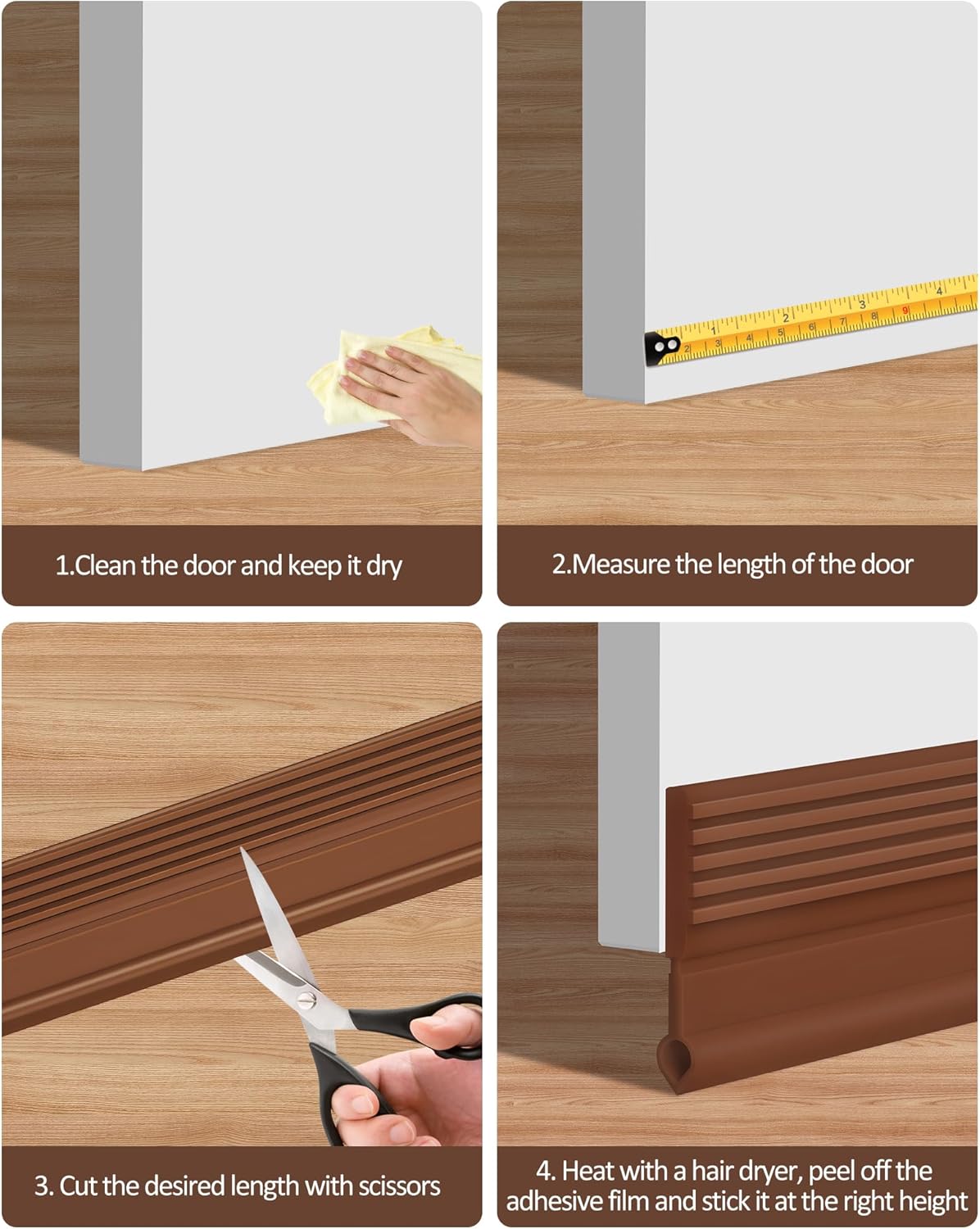 Cloorde Under Door Draft Stoppers 4pcs 39inch