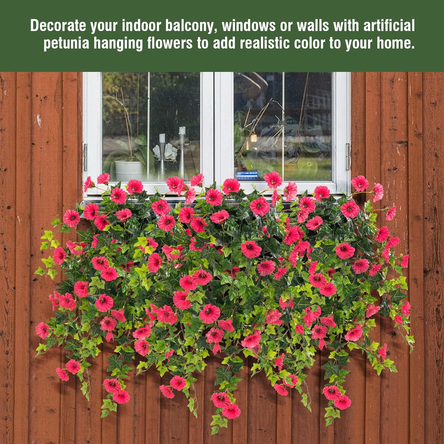 Artificial Petunia Hanging Flower Red 295 Inch