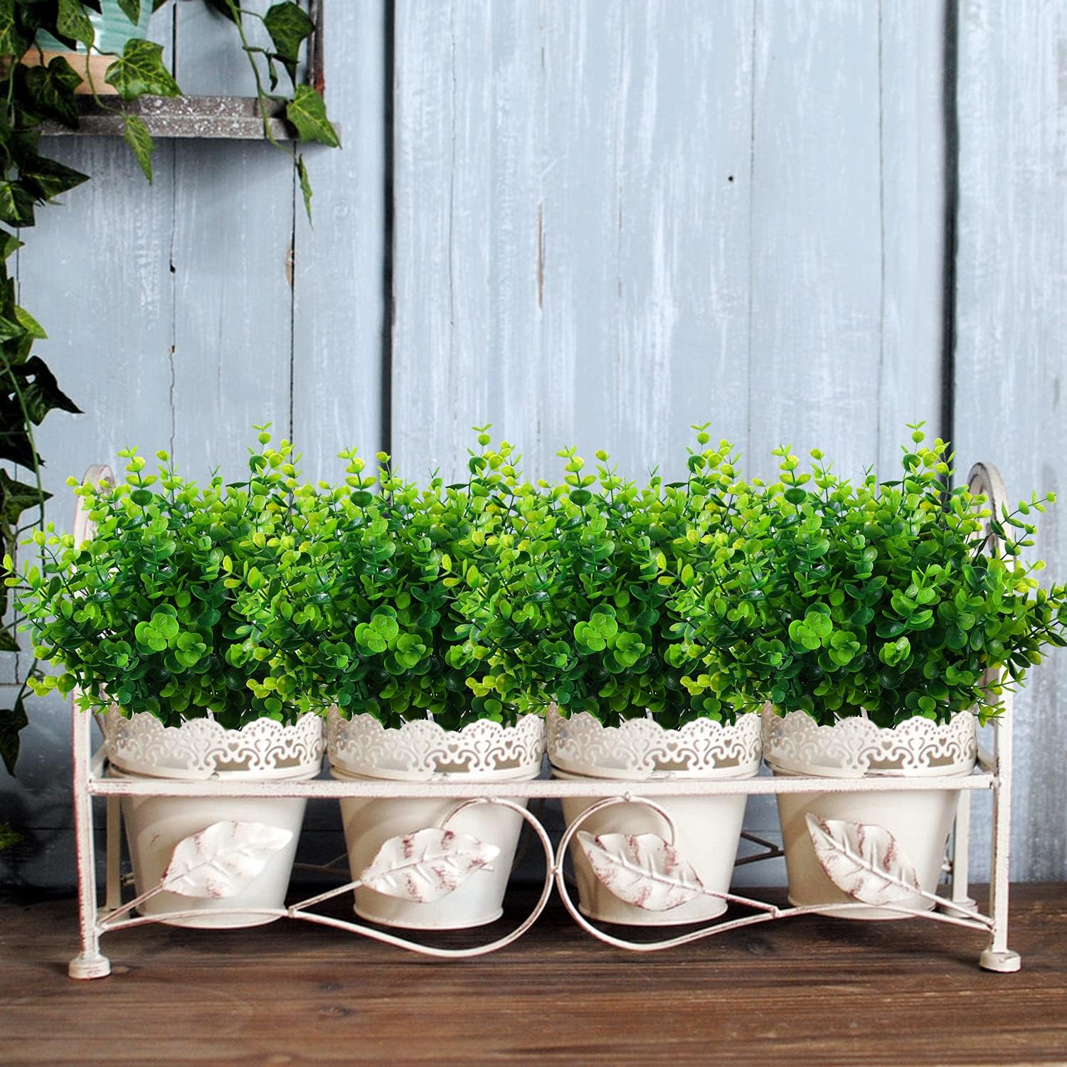 XLFAQXM Artificial Plants 8 Pack UV Resistant