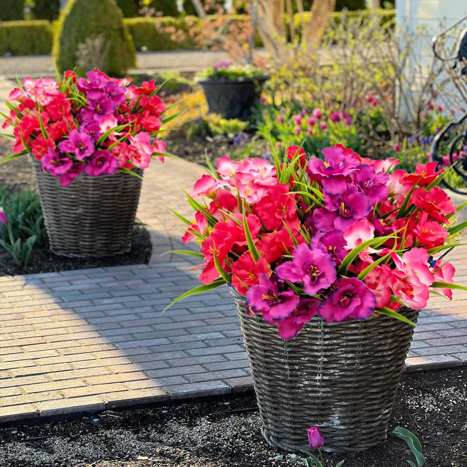 Artificial Flowers for Outdoor Front Porch Decor