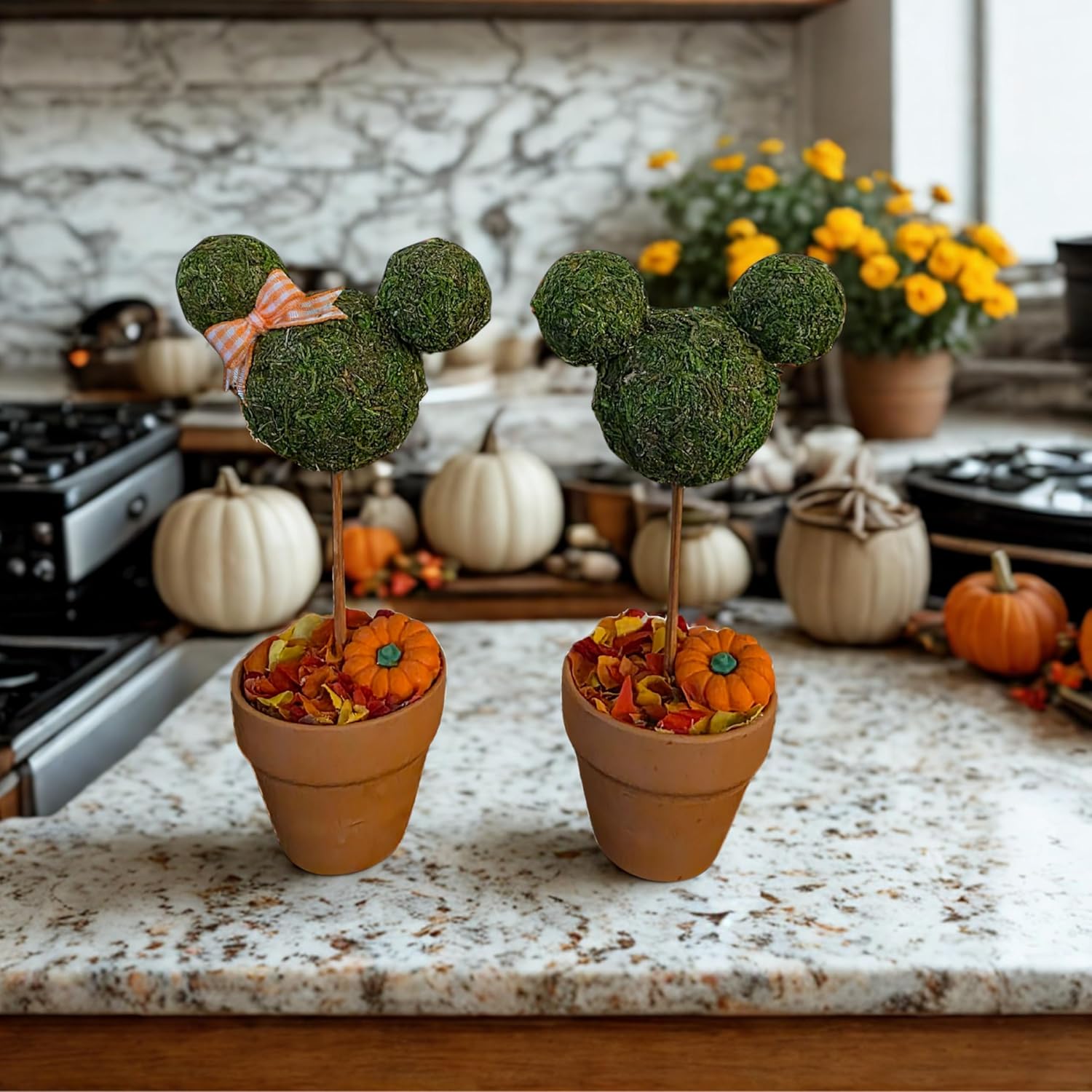 Minnie And Mickey Seasonal Topiary Set 6 Inch