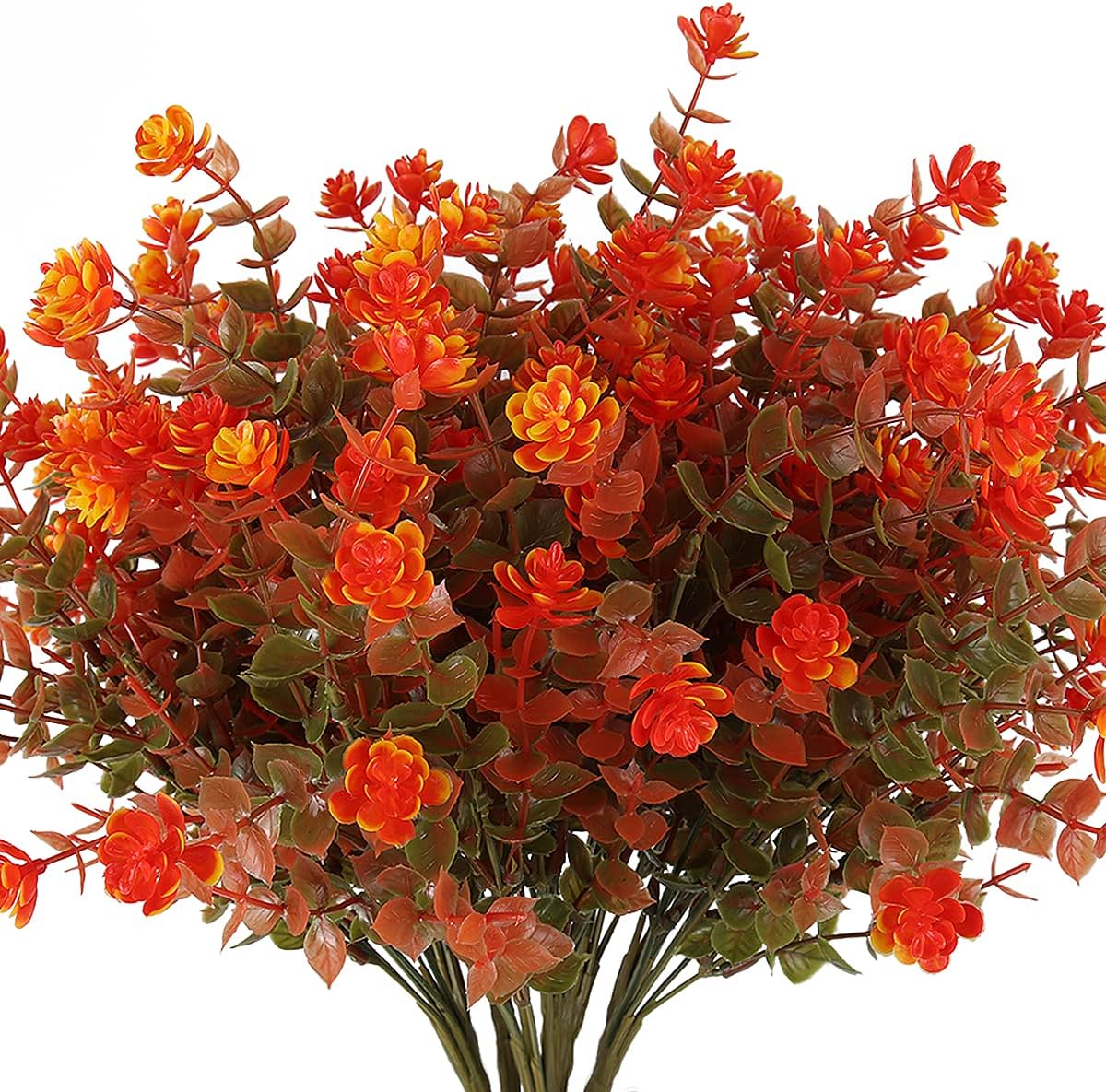 RECUTMS Artificial Fall Flowers 8 Bundles with Maple Garland