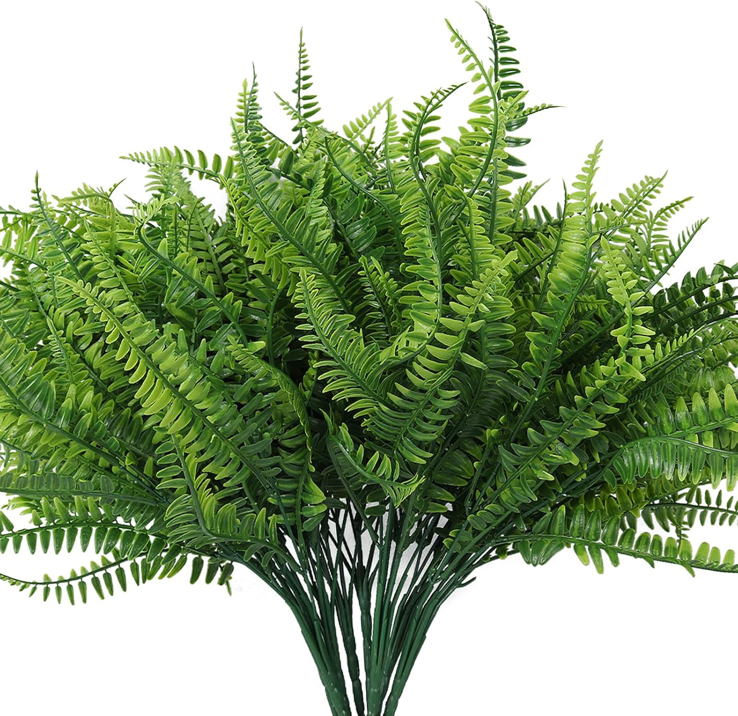 RECUTMS Artificial Boston Fern 6 Bundles UV Resistant Fake Plants