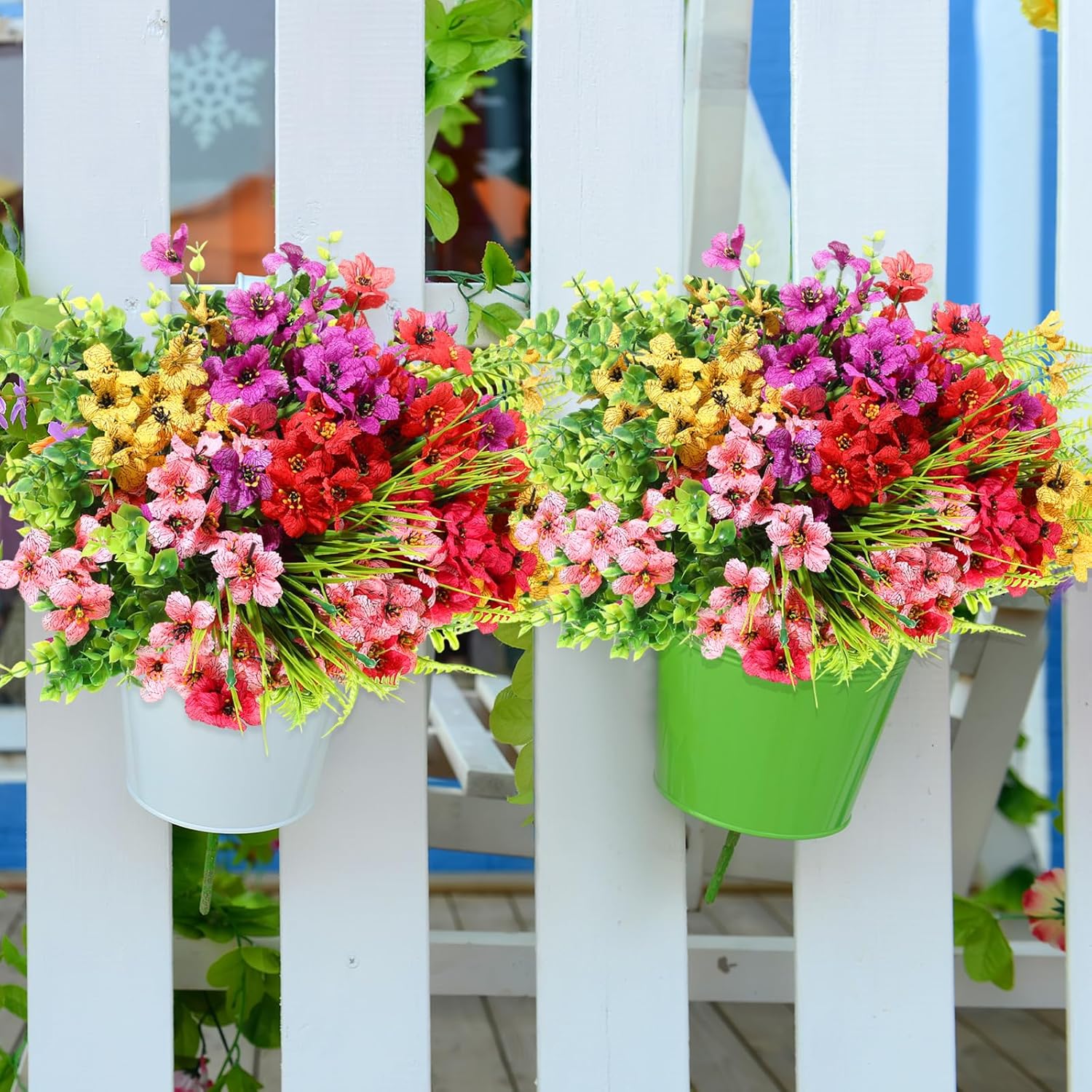 Zeyune 56 Piece Artificial Flowers for Outdoor Decor