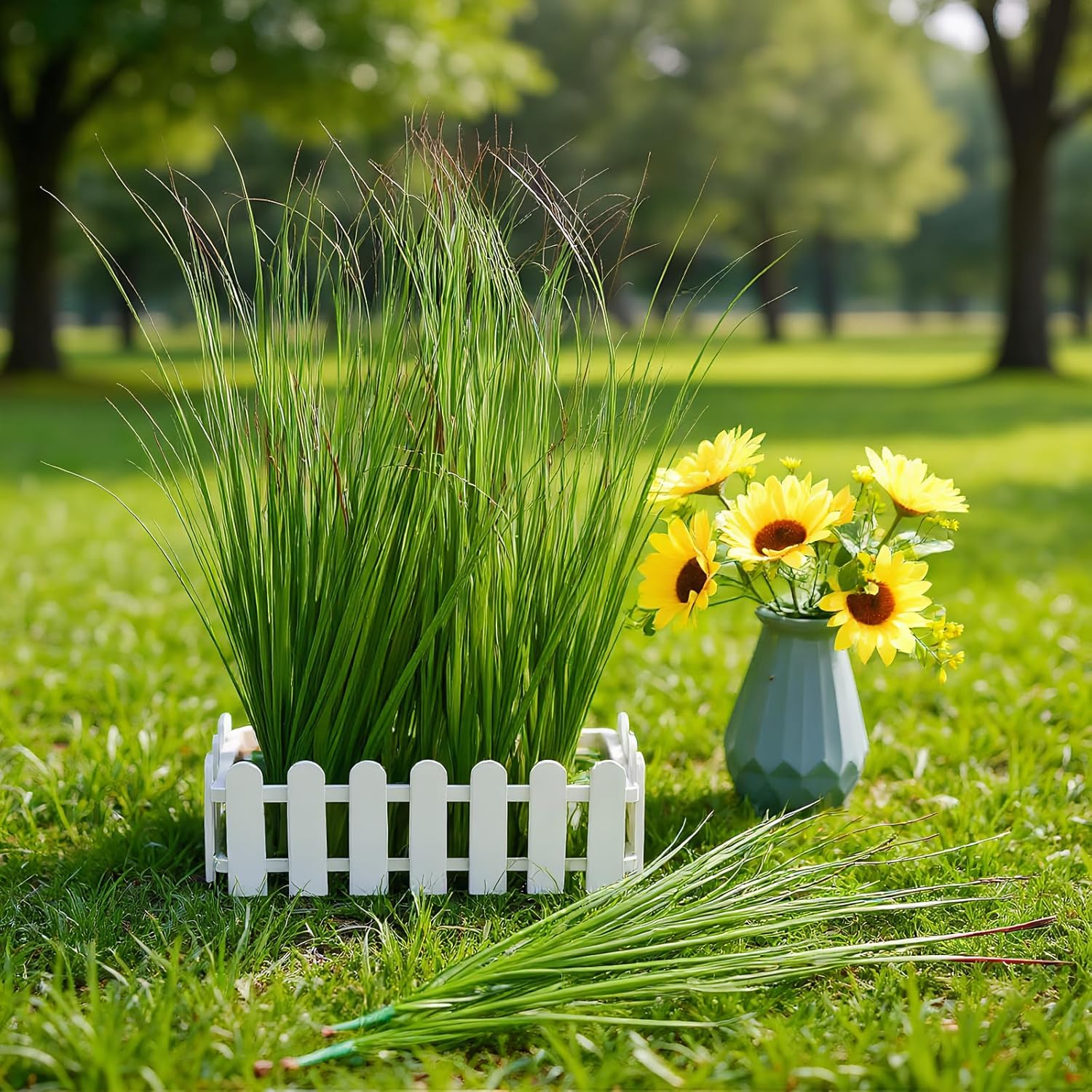 20Pcs Artificial Grass Fake Grass Artificial Shrub Plants 1