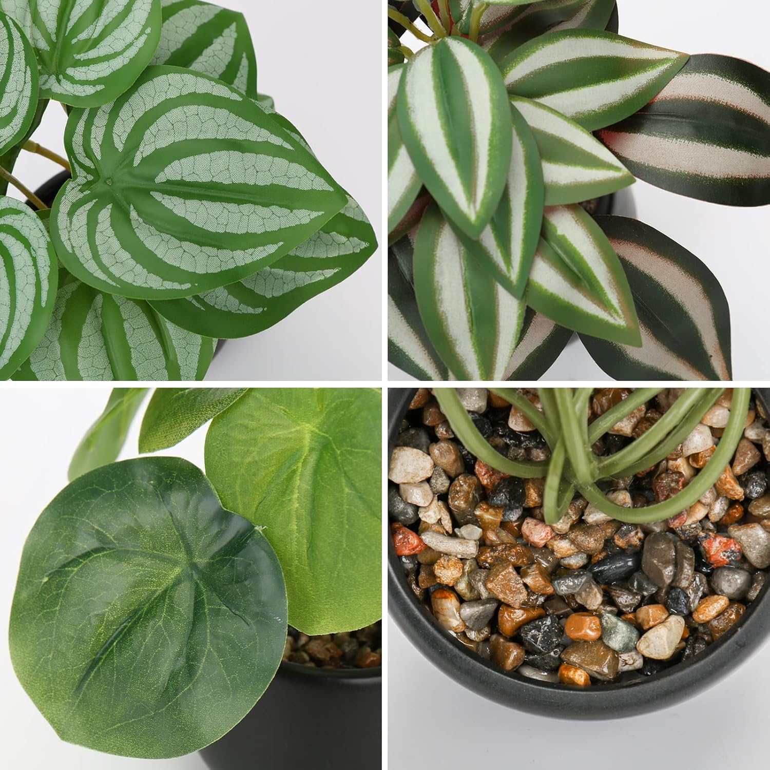 Briful 3PCS Artificial Plants in Black Pots