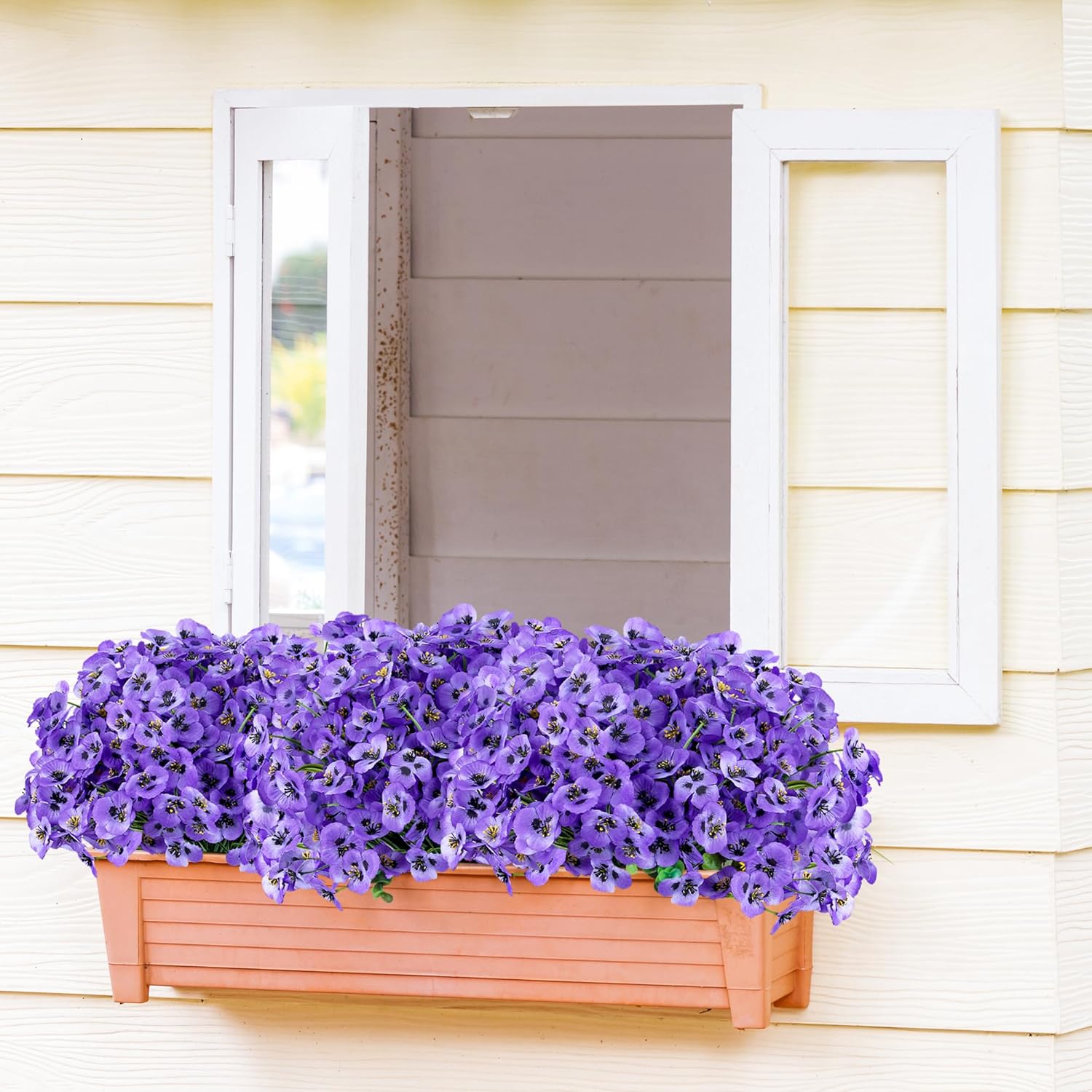 SITUMEIZI 12 Piece Purple Artificial Pansy Flowers