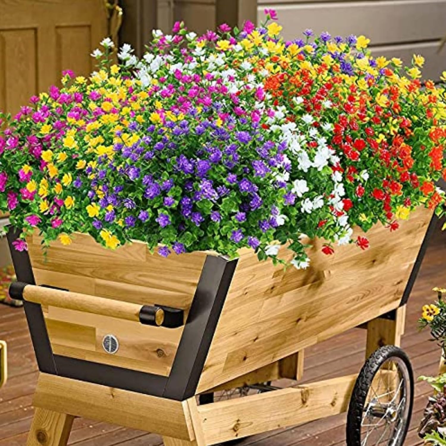 6 Bundles Artificial Fall Flowers Yellow UV Resistant