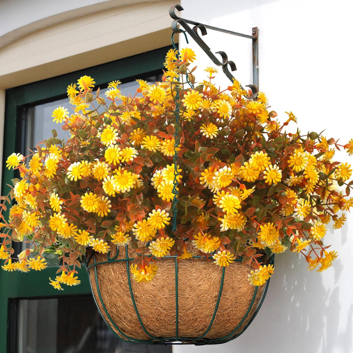 12 Bundles Artificial Fall Flowers for Outdoor Decor