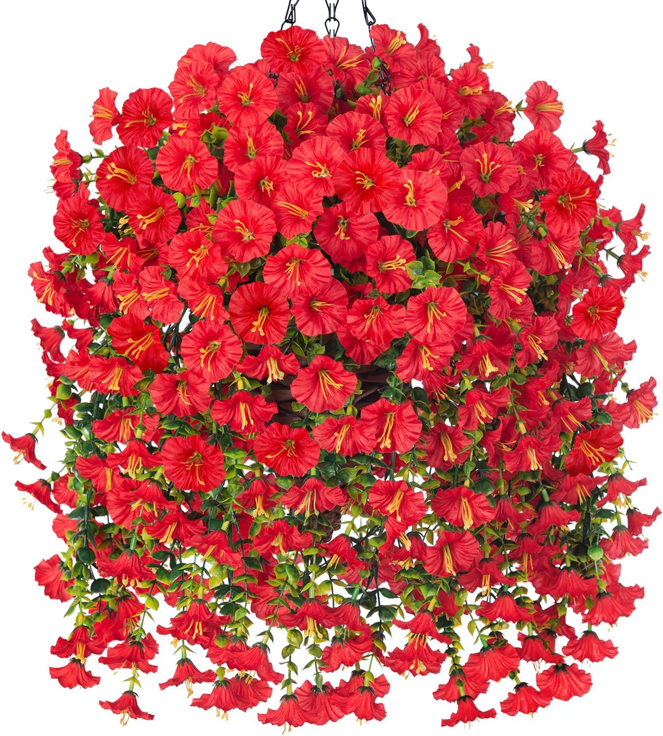HyeFlora Artificial Hanging Flowers with Basket