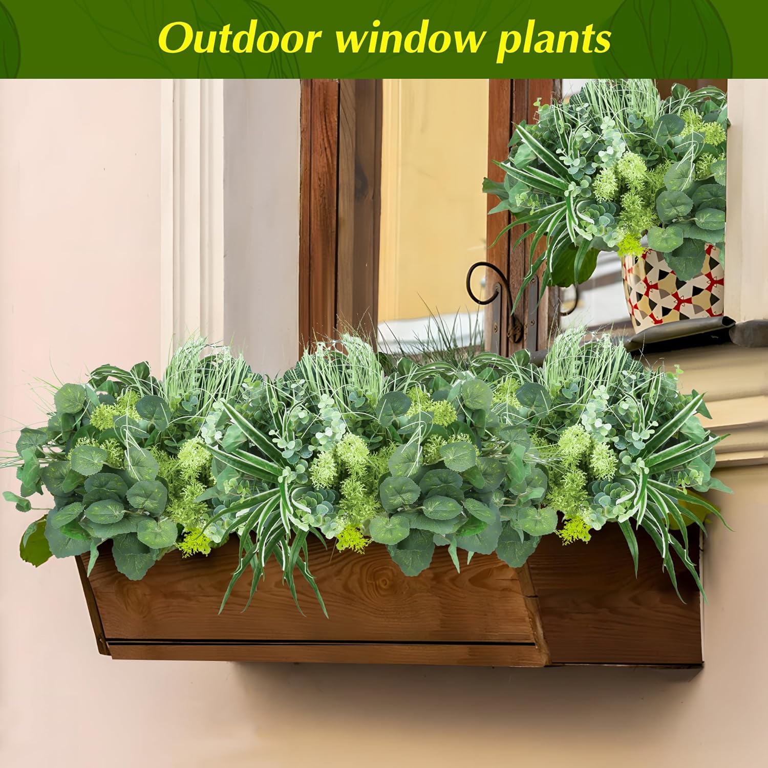 24Pcs Artificial Greenery Plant Bundle for Outdoor Decor
