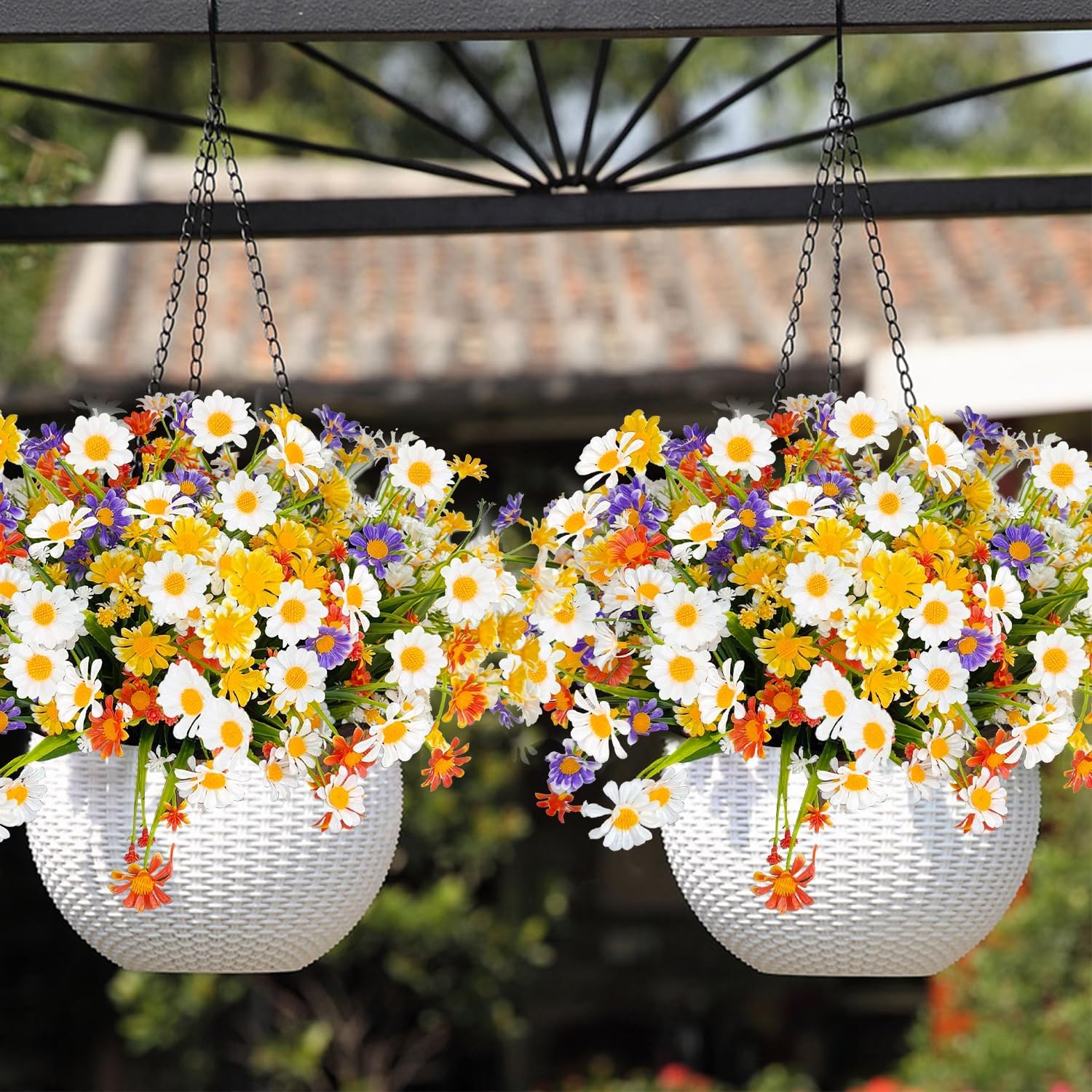 8 Bundle Artificial Daisy Flowers for Outdoor Decoration