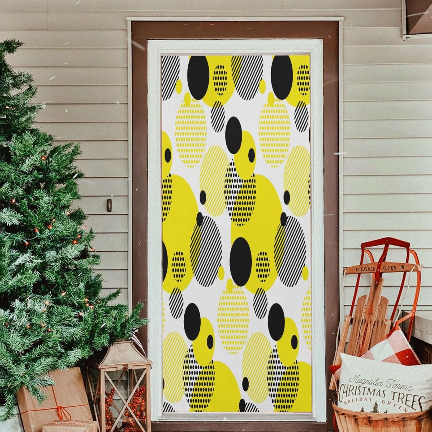 Susiyo Dots Halloween Door Cover Stretch Fabric Decor