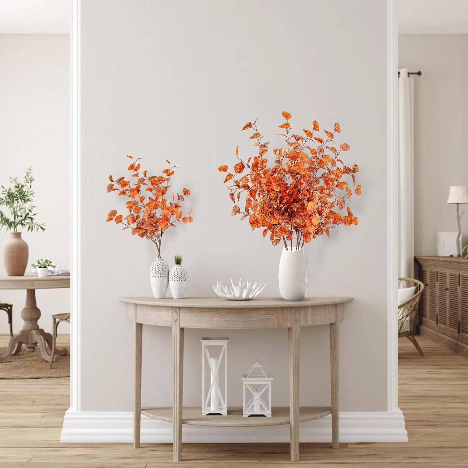 Sggvecsy 6 Pcs Artificial Eucalyptus Fall Decorations