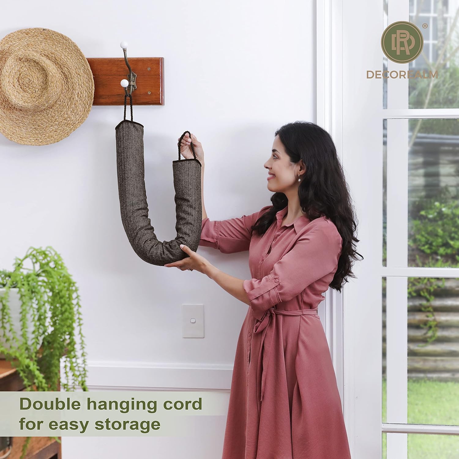 Heavy Duty Under Door Draft Stopper with Sound Proofing 32 Inches Brown