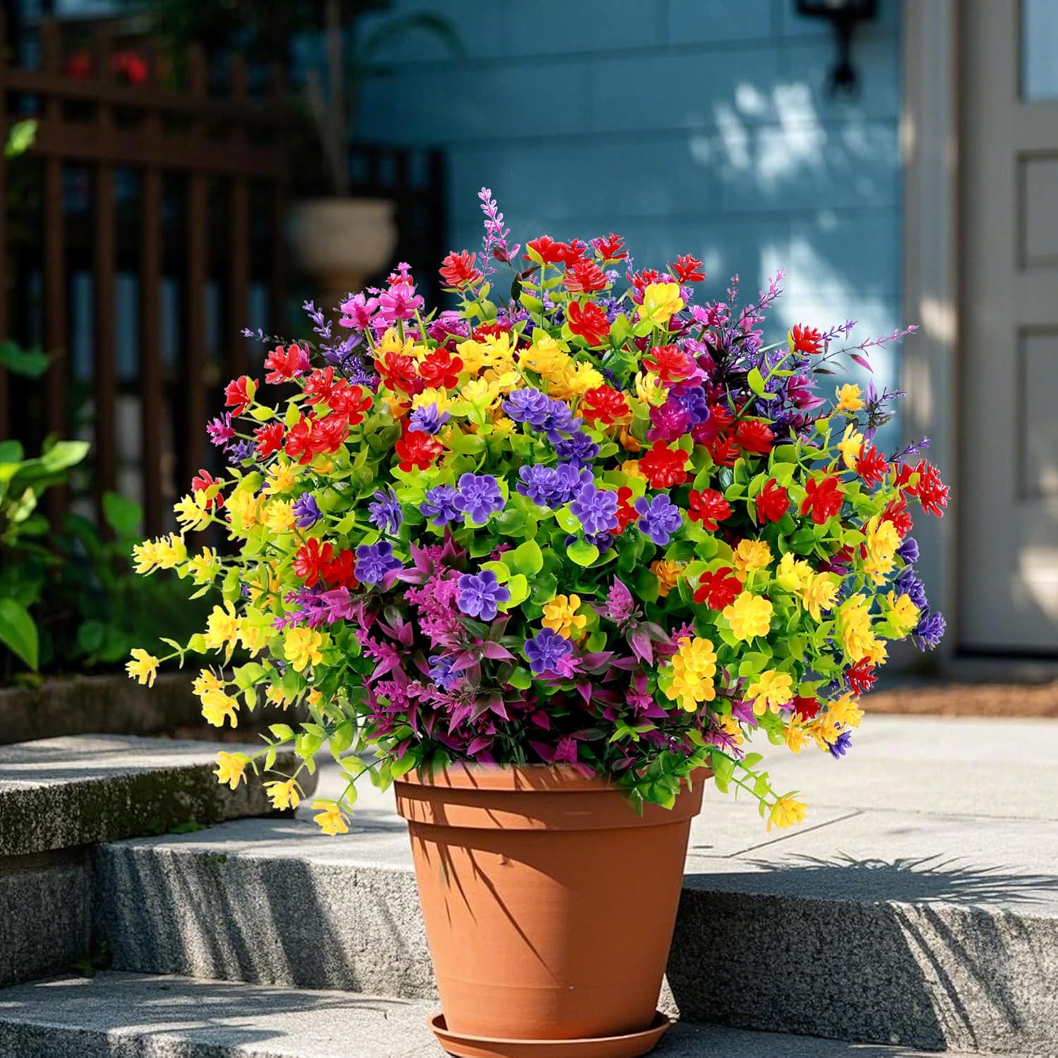 24 Bundles Artificial Flowers for Outdoor Decor 1