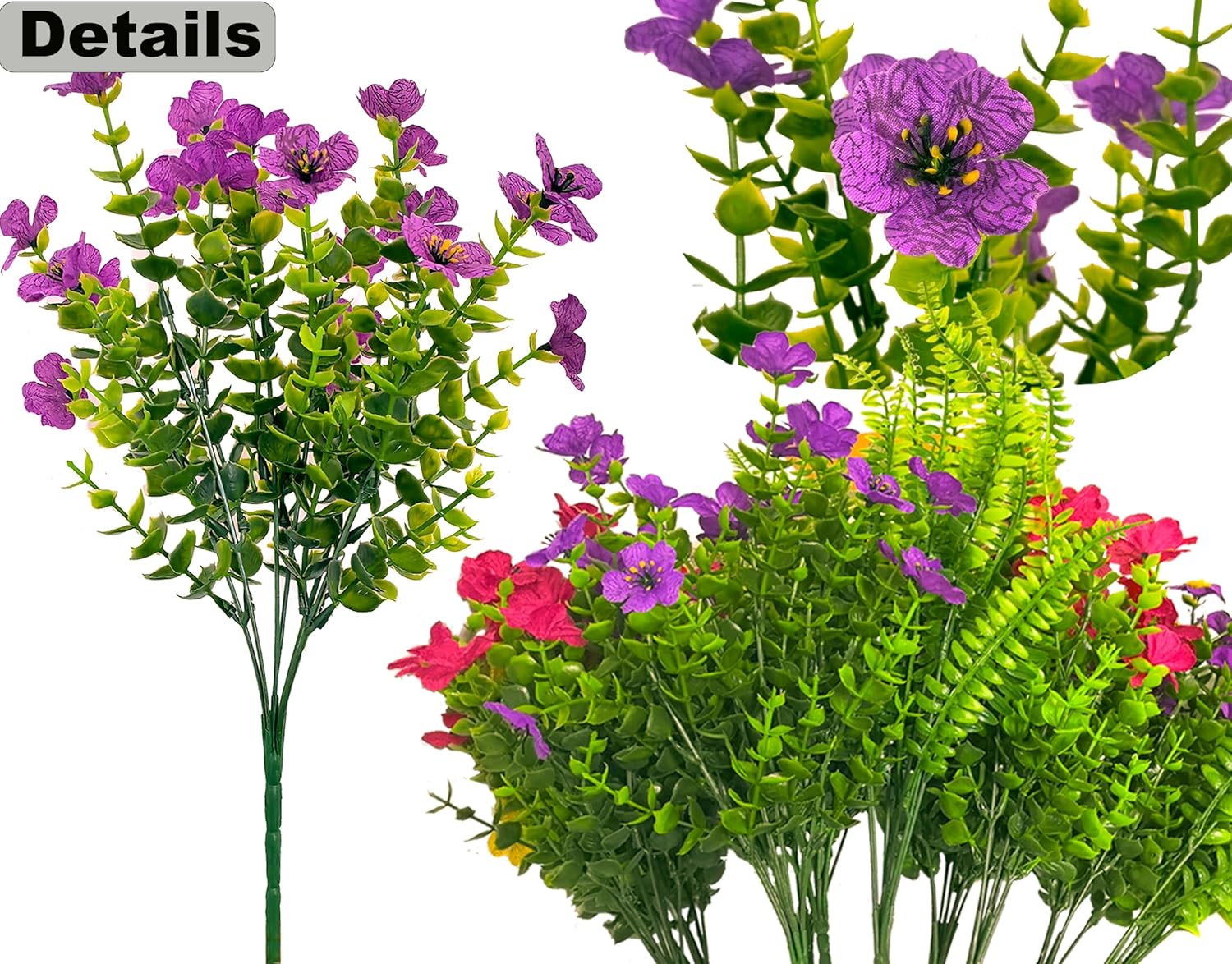 16 Bundle Artificial Flowers for Outdoor Decor