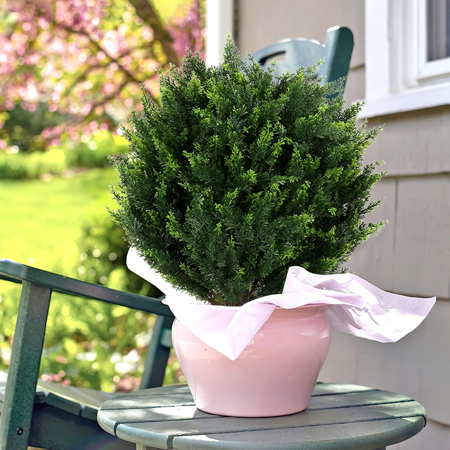 Keepinno 21 T Artificial Cedar Topiary Ball Tree 2 Pack