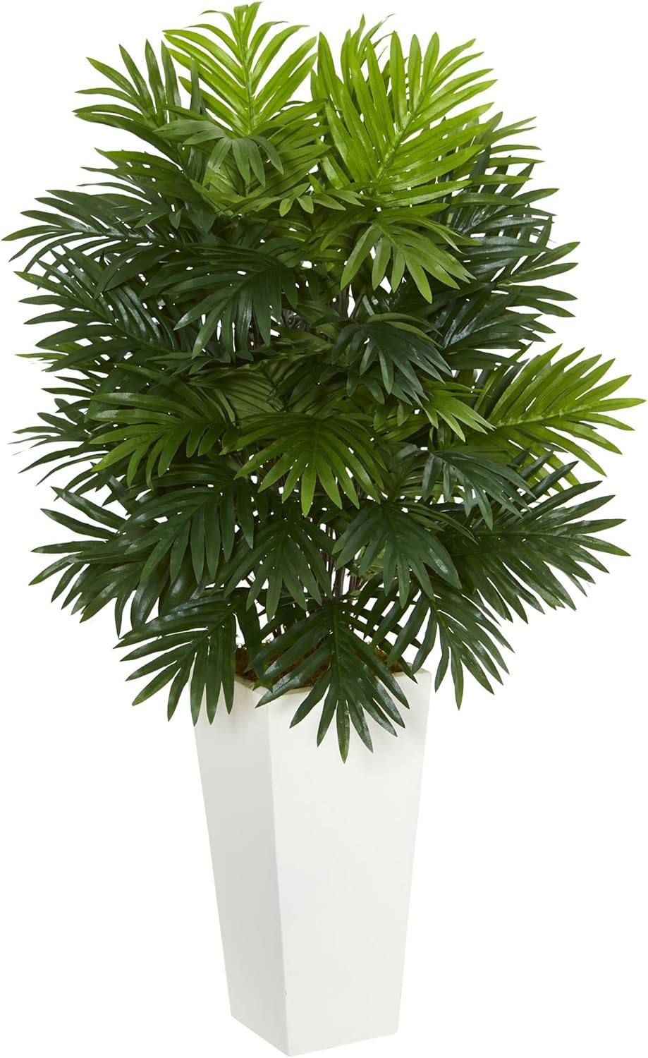 Nearly Natural Areca Palm Artificial Plant with White Tower Planter