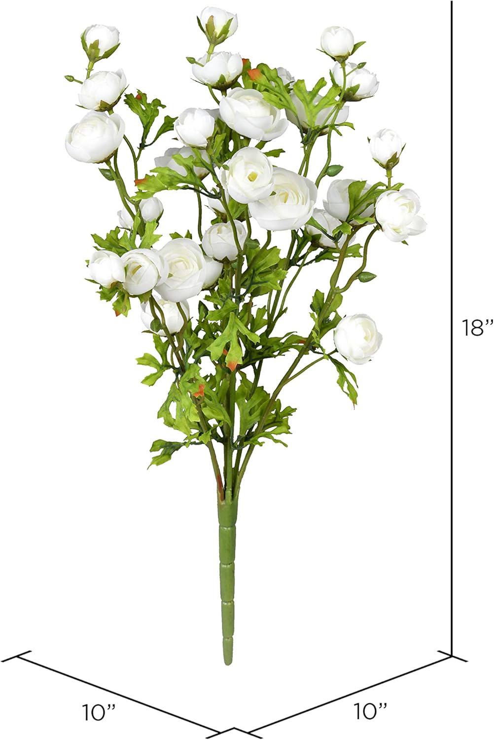 Vickerman 18 Inch Artificial White Ranunculus Bush