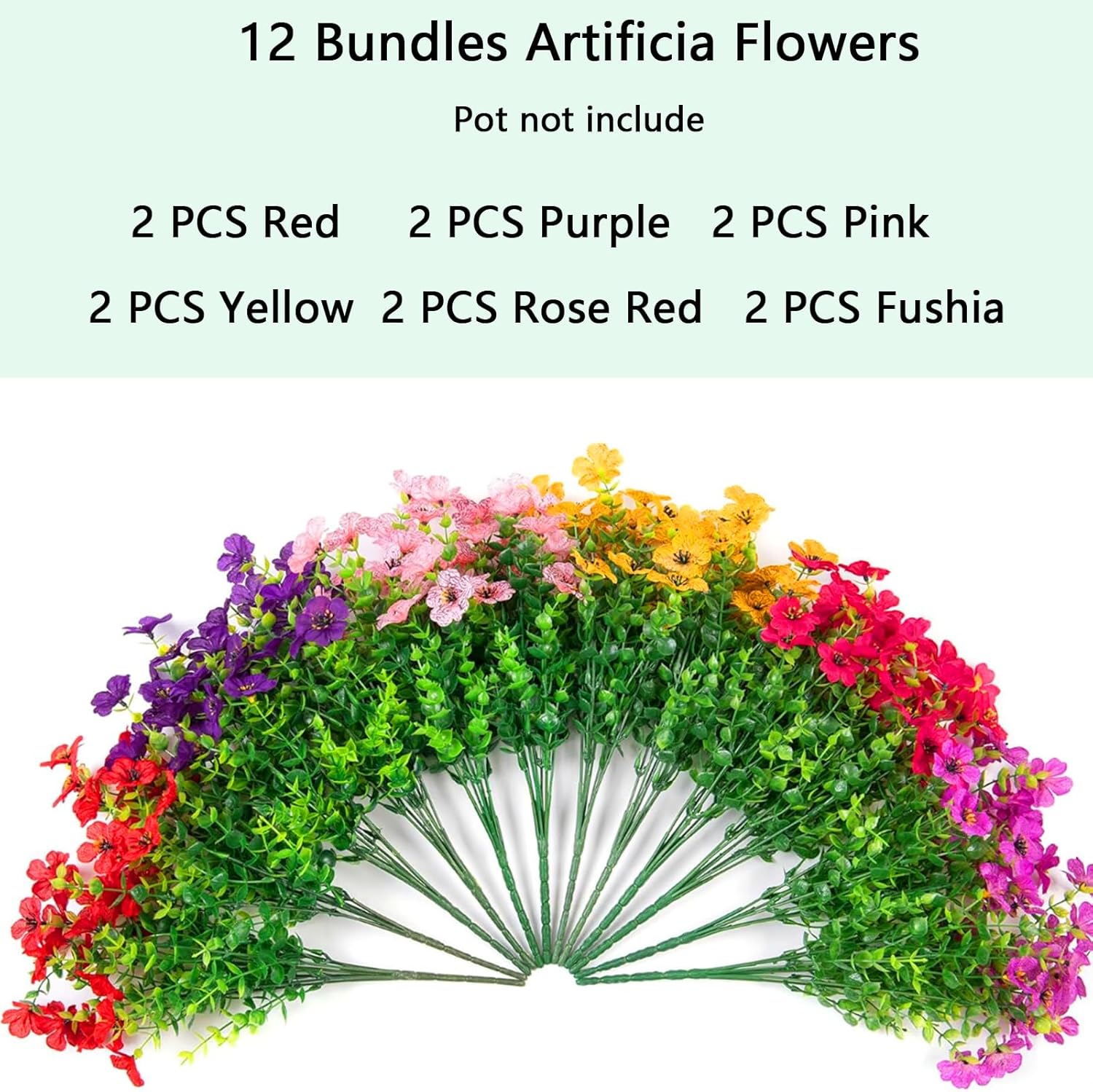Artificial Daisy Flowers with Eucalyptus Leaves 12 Bundles