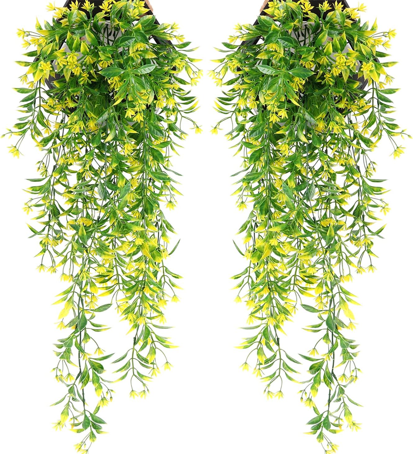 Yellow Artificial Hanging Vine Flowers Decor 4 Pack