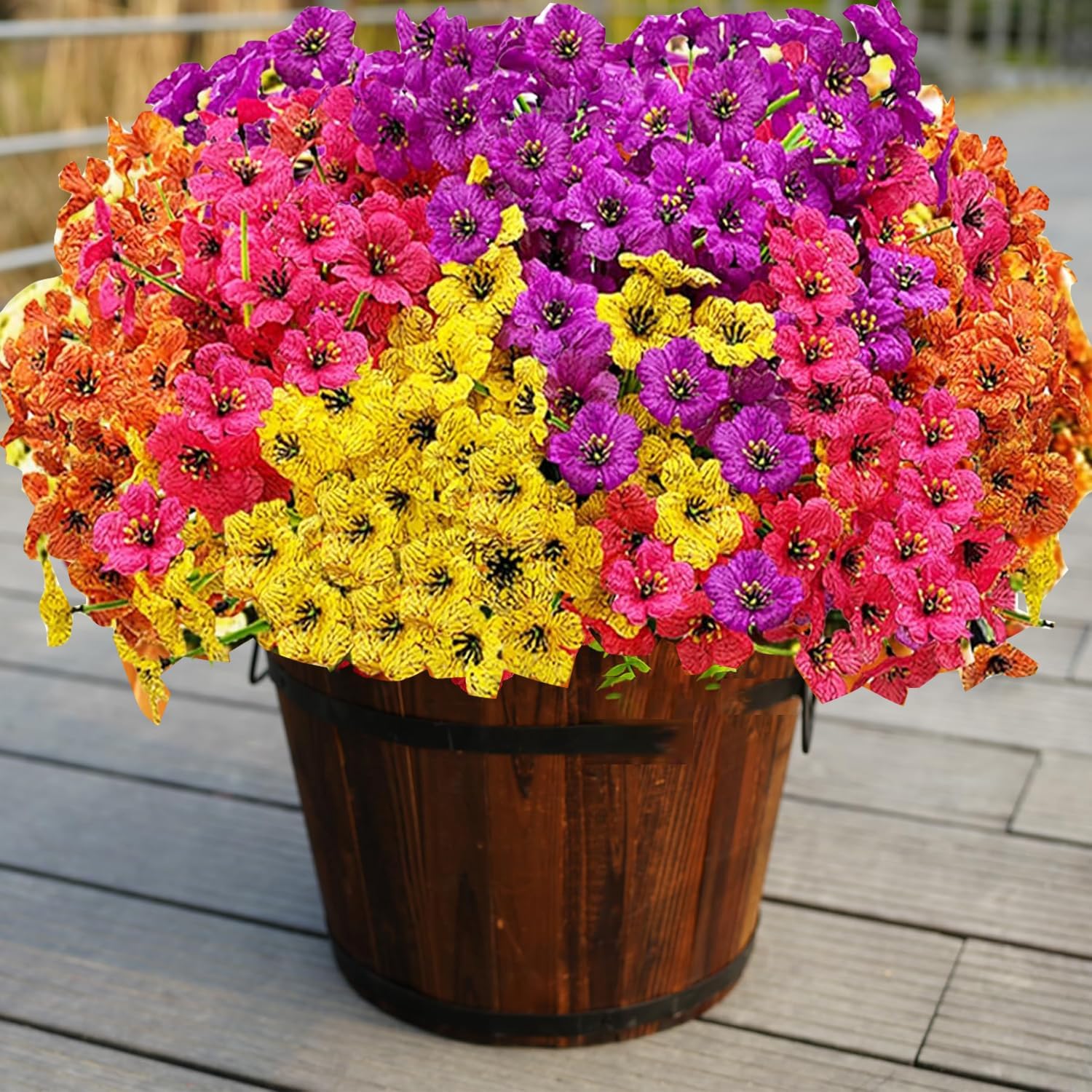 20 Bundles Artificial Flowers for Outdoor Decor 1