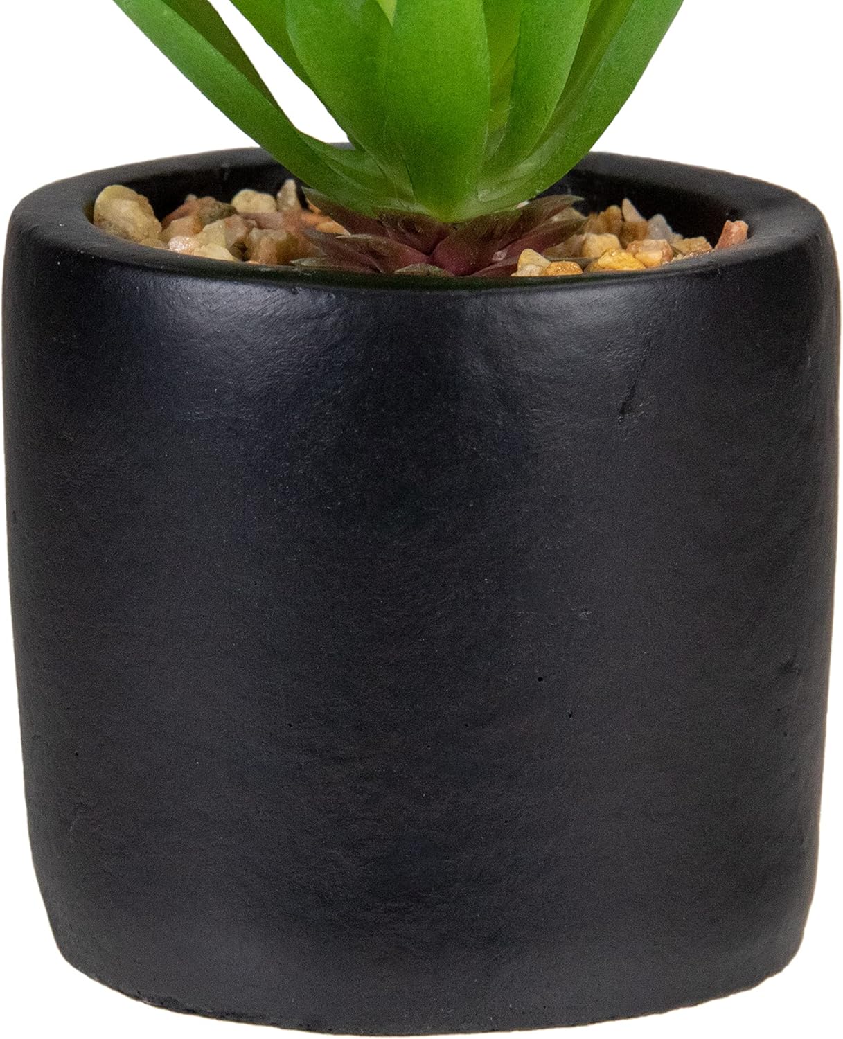 Northlight 7 Inch Green Artificial Sword Grass in Black Pot