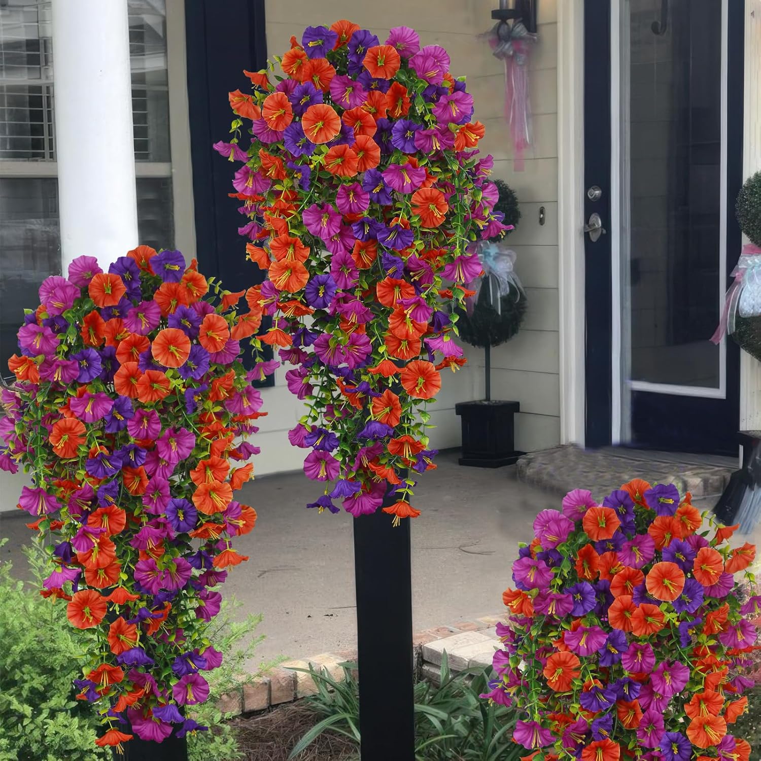 3 Pcs Artificial Hanging Flowers for Outdoor Decor
