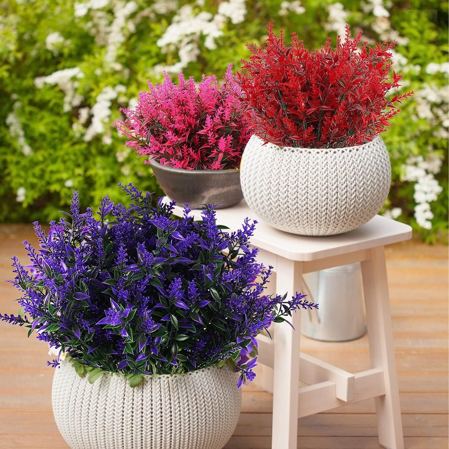 16 Bundles Artificial Lavender Flowers for Outdoor Decor