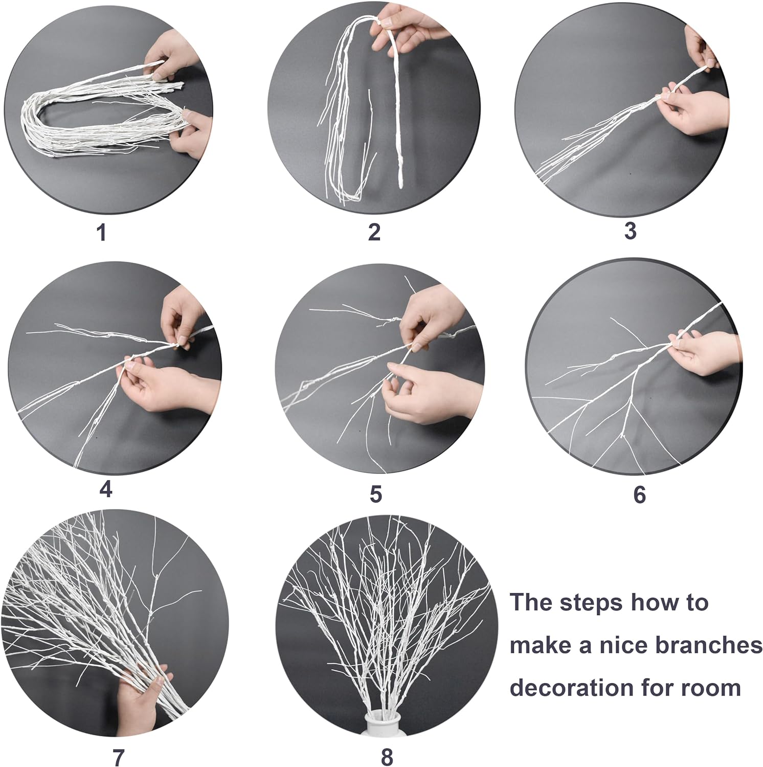 ChopiLine 10PCS Lifelike Curly Willow Branches for Vase Decor