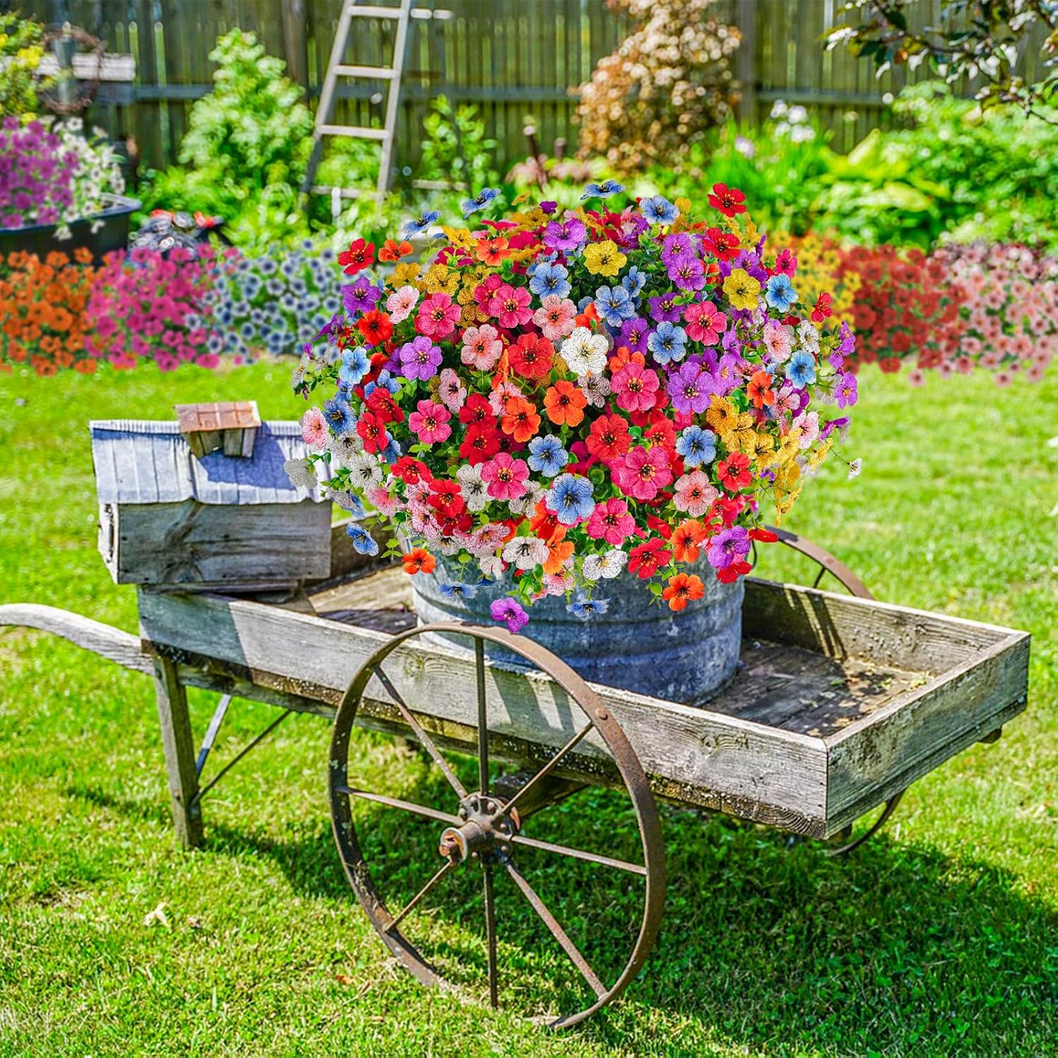Agusbagli 72 Bundle Artificial Flowers UV Resistant