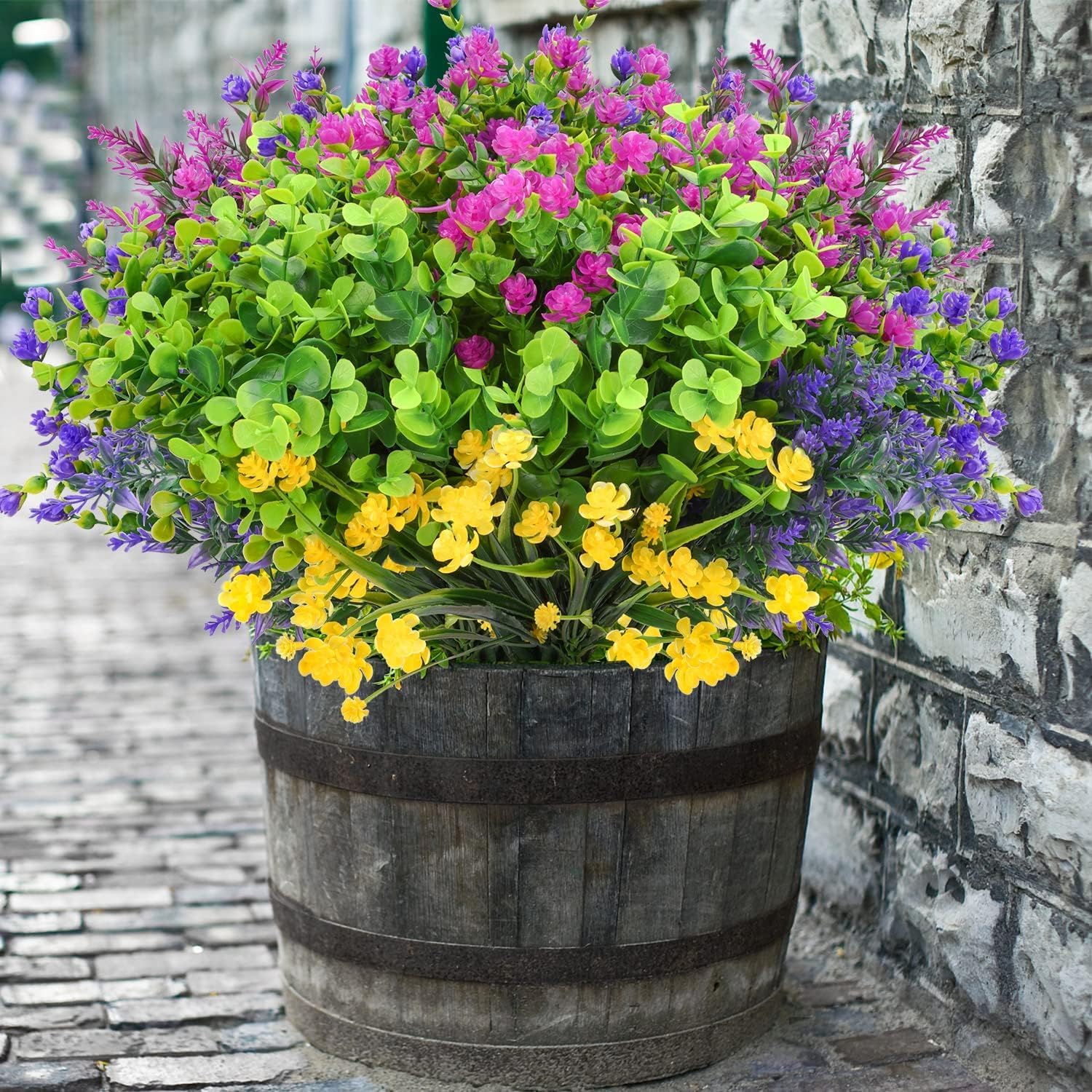 12 Bundle Artificial Flowers for Outdoor Decoration