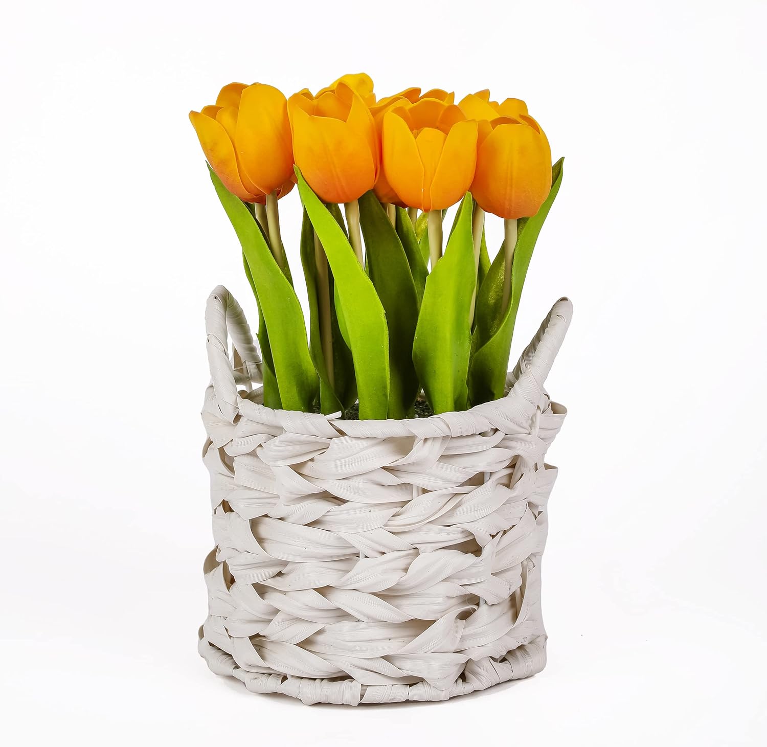 National Tree Company Artificial Tulip Bouquet Orange 10 Inches