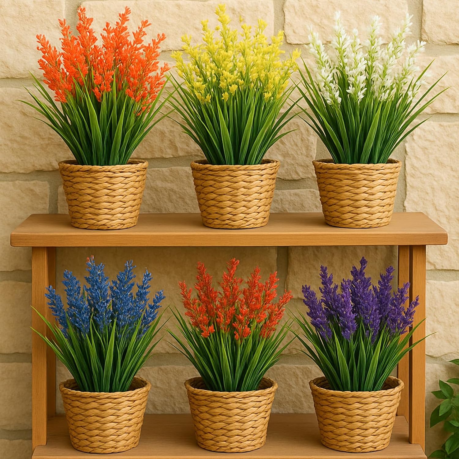 24 Bundles Artificial Flowers for Outdoor Decor