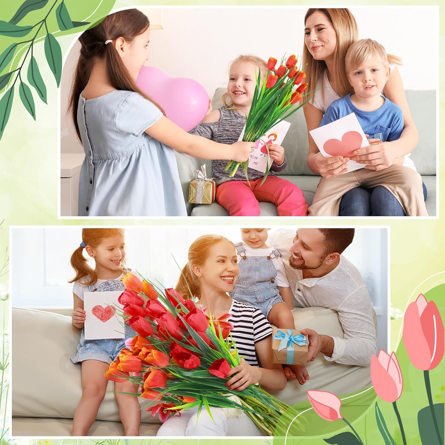 Yungyan 20 Bundles Artificial Flowers Multicolor Fake Tulips