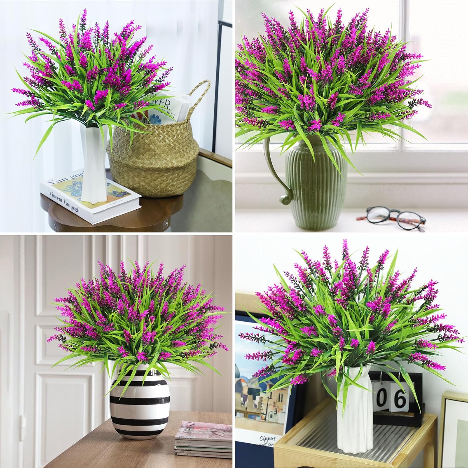 Ouddy Decor 24 Bundle Artificial Fuchsia Lavender Flowers