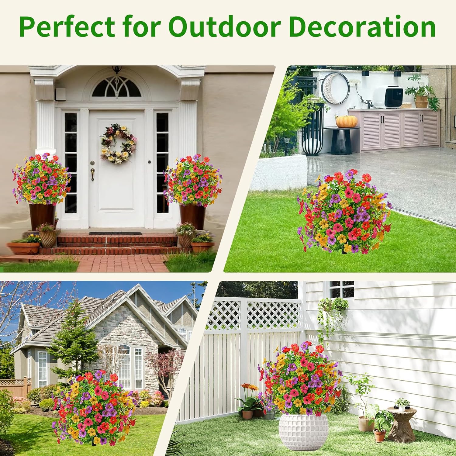 2 Pack Artificial Boxwood Ball Topiary with Ground Spikes