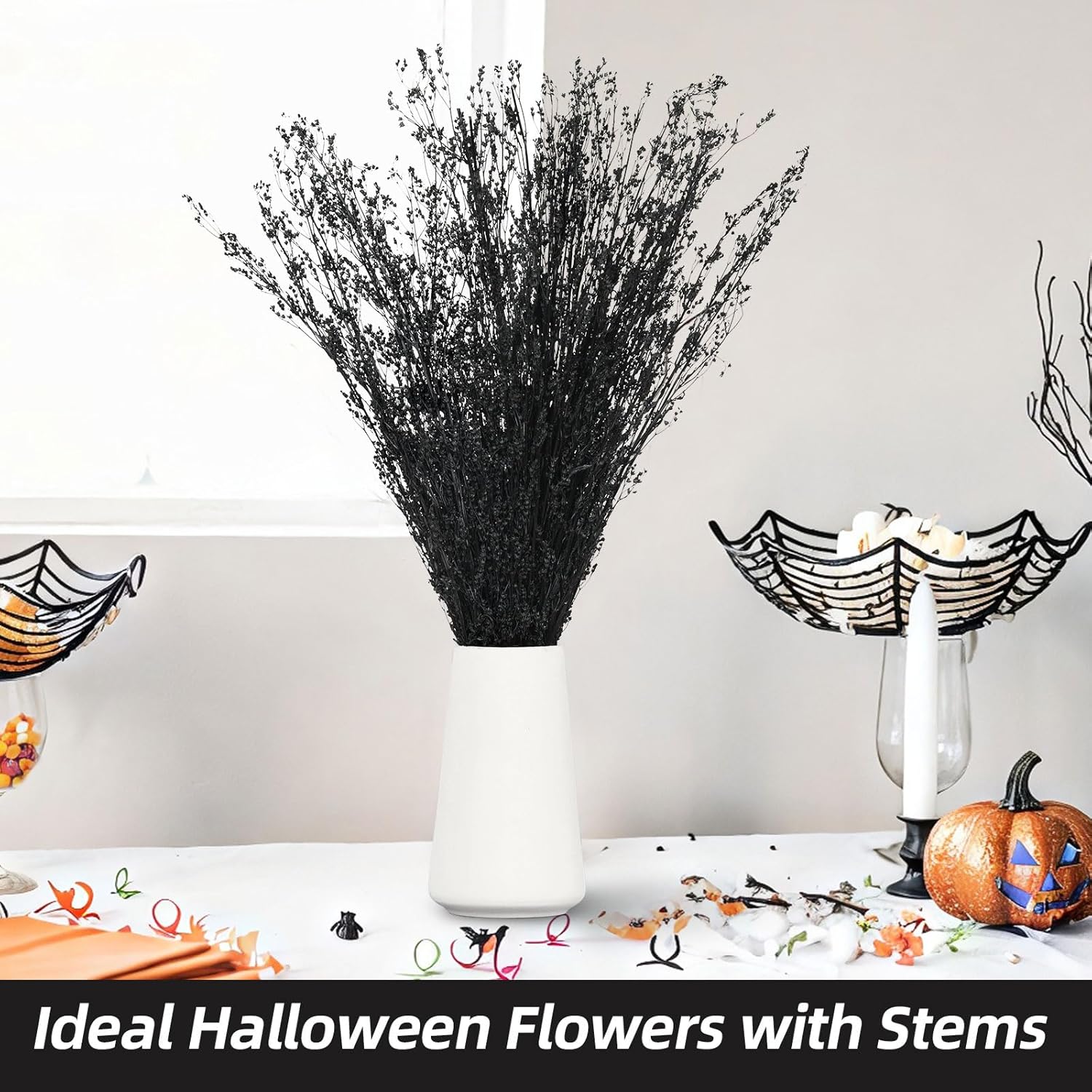 Tavkite Dried Babys Breath Bouquet 17 Inch Black