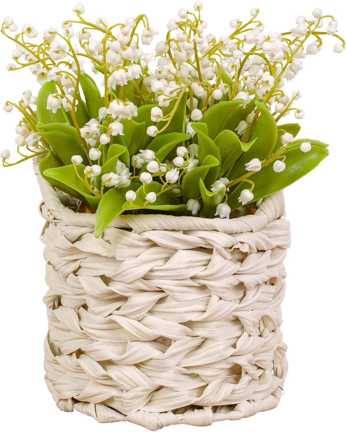 National Tree Company Artificial Lily of the Valley Bouquet with Basket 1